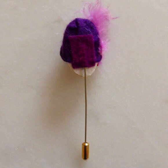 Beautiful Vintage Flapper Stick Pin Brooch 1970s Collectible, Handpainted French - Picture 3 of 5